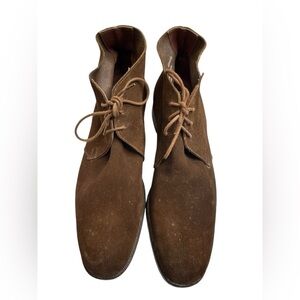 CROCKETT & JONES for Barneys New York CHUKKA BOOT LIGHT snuff SUEDE LEATHER SOLE